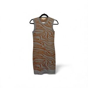 Willow & Wind Blue & Gold Zebra Print Dress Medium